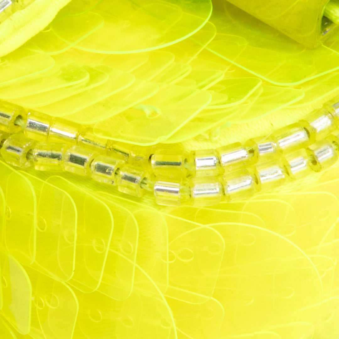 FENDI Sequin Nano Baguette Bag Charm - Neon Yellow