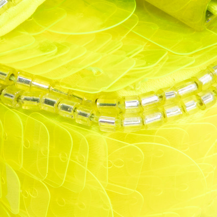 FENDI Sequin Nano Baguette Bag Charm - Neon Yellow