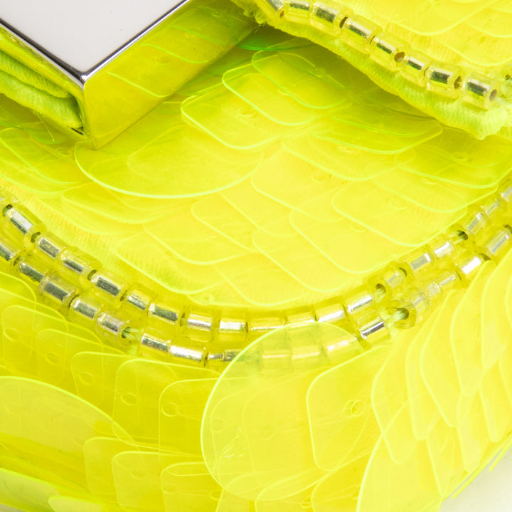 FENDI Sequin Nano Baguette Bag Charm - Neon Yellow