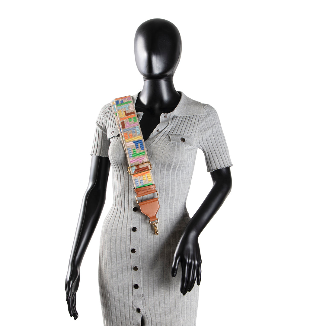 FENDI FF Strap You Canvas Cuoio Adjustable Strap - Multicolor