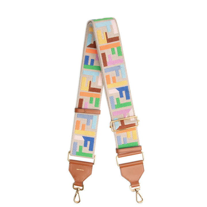 FENDI FF Strap You Canvas Cuoio Adjustable Strap - Multicolor