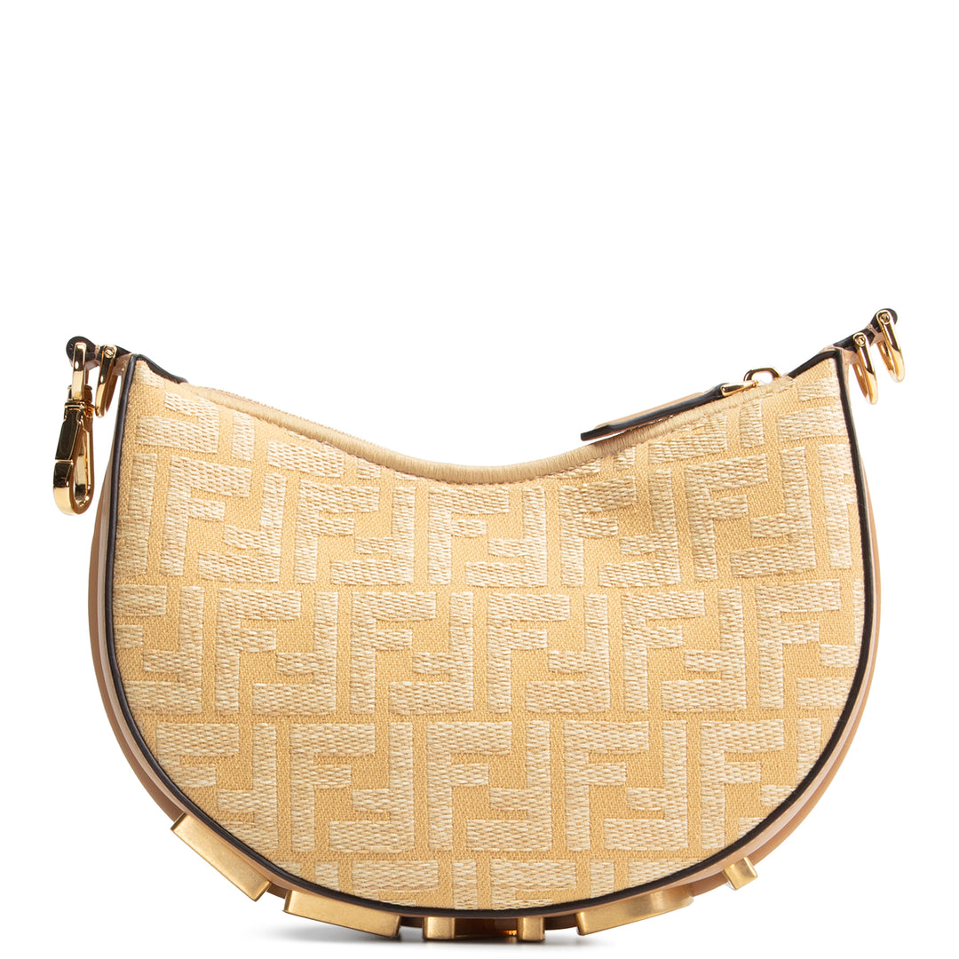 FENDI Fendigraphy Mini Jacquard Fabric w/ Raffia FF