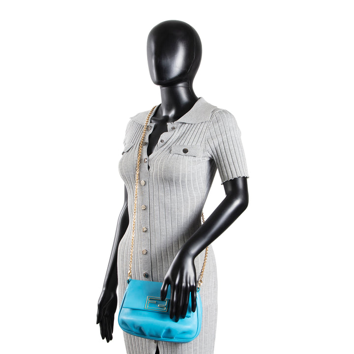 Fendi Leather Fendista Pochette Chain Crossbody