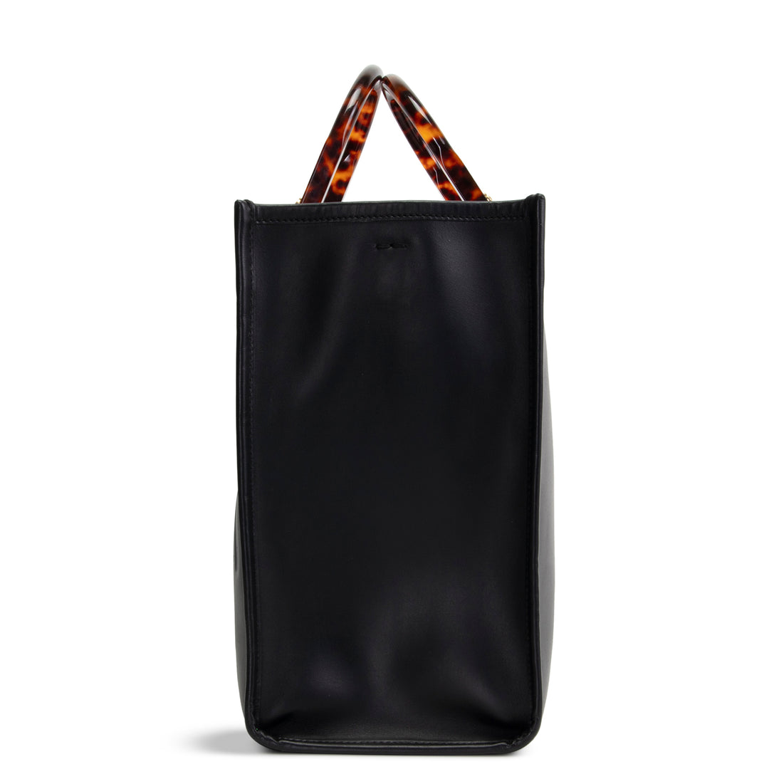 FENDI Leather Medium Sunshine Tote - Black