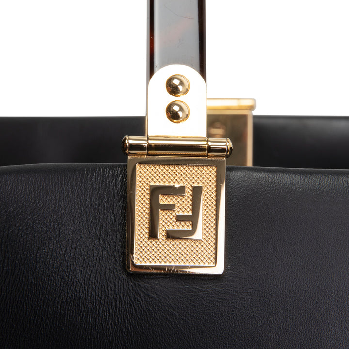 FENDI Leather Medium Sunshine Tote - Black