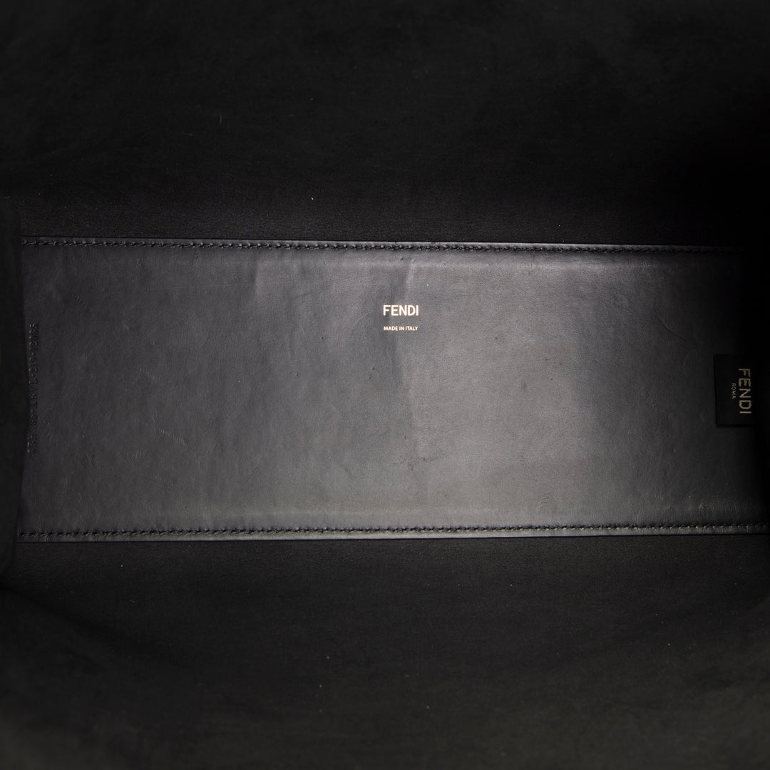 FENDI Leather Medium Sunshine Tote - Black