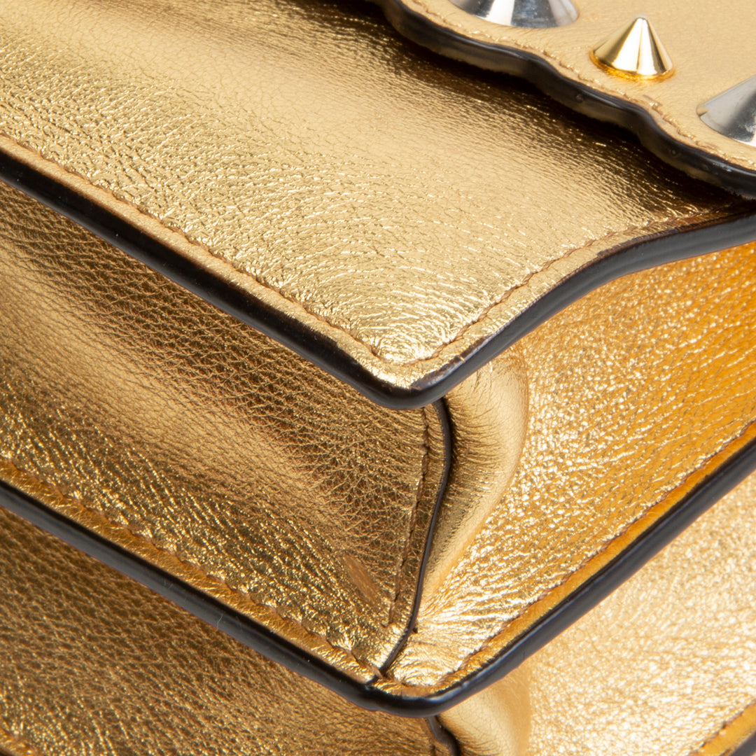 FENDI I Kan Studded Mini Bag - Metallic Gold