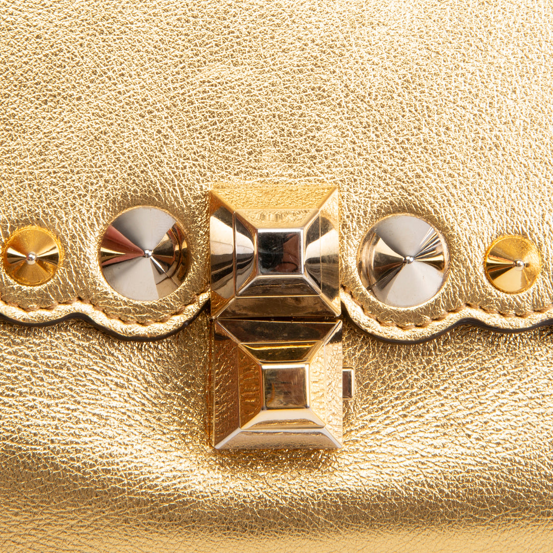 FENDI I Kan Studded Mini Bag - Metallic Gold