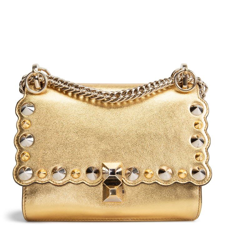 FENDI I Kan Studded Mini Bag - Metallic Gold