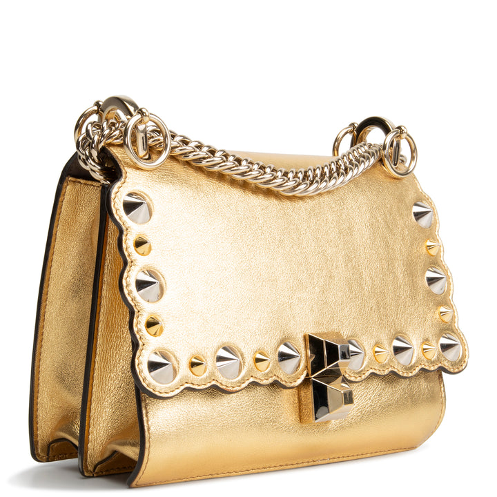 FENDI I Kan Studded Mini Bag - Metallic Gold