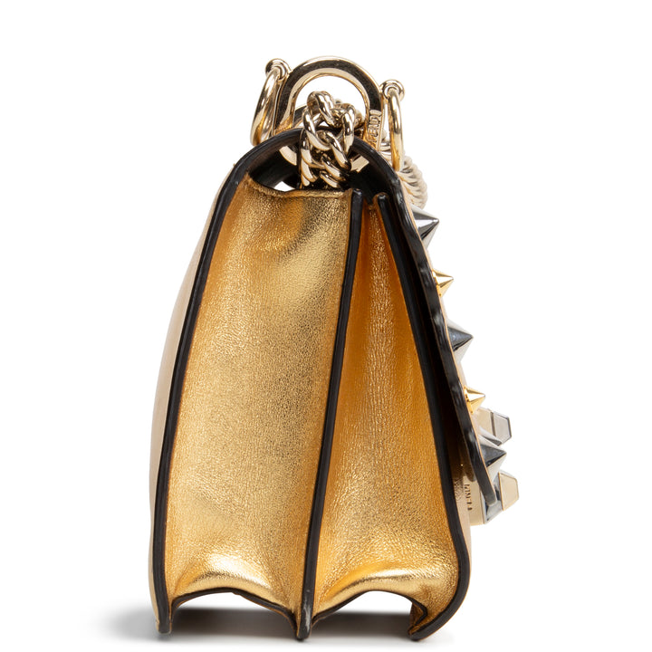 FENDI I Kan Studded Mini Bag - Metallic Gold