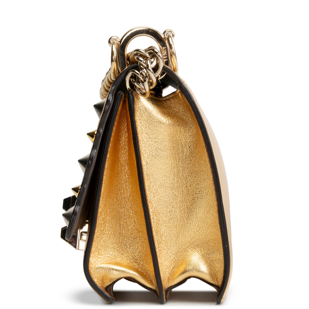 FENDI I Kan Studded Mini Bag - Metallic Gold