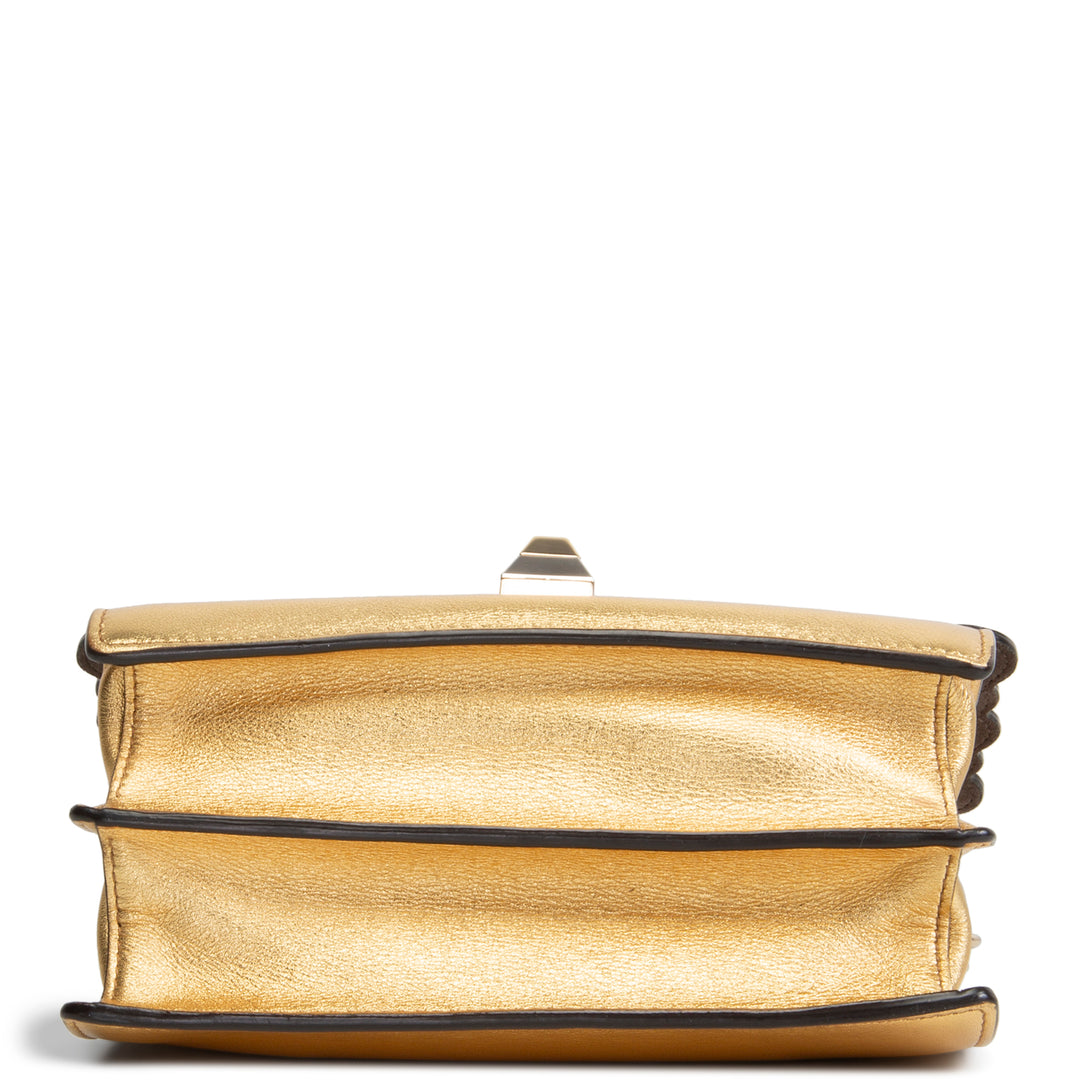 FENDI I Kan Studded Mini Bag - Metallic Gold