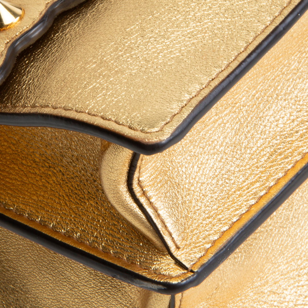 FENDI I Kan Studded Mini Bag - Metallic Gold
