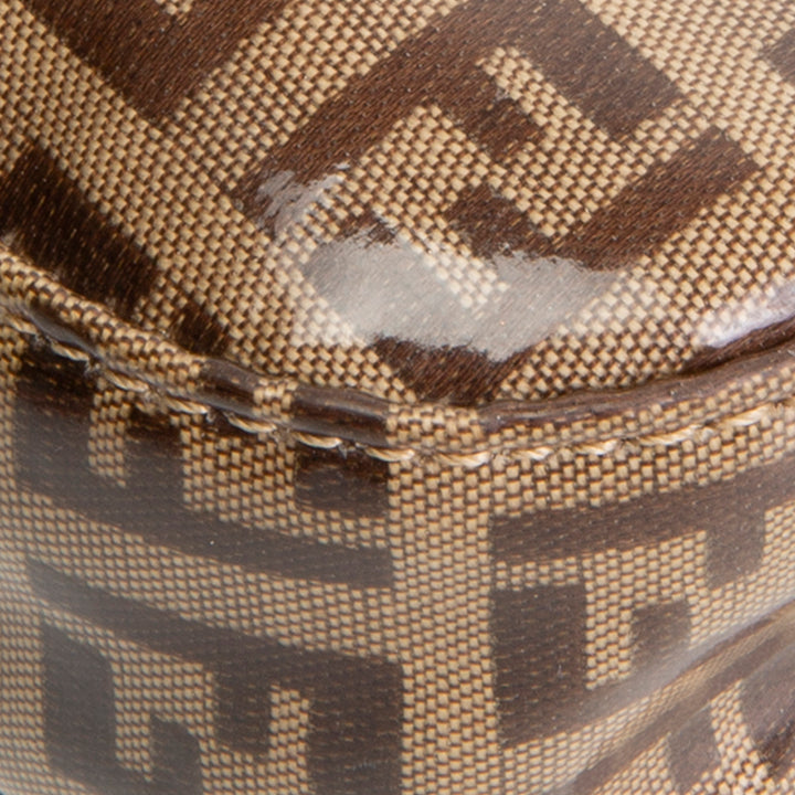 FENDI PVC Zucchino Baguette Shoulder Bag - Tobacco - OUTLET FINAL SALE