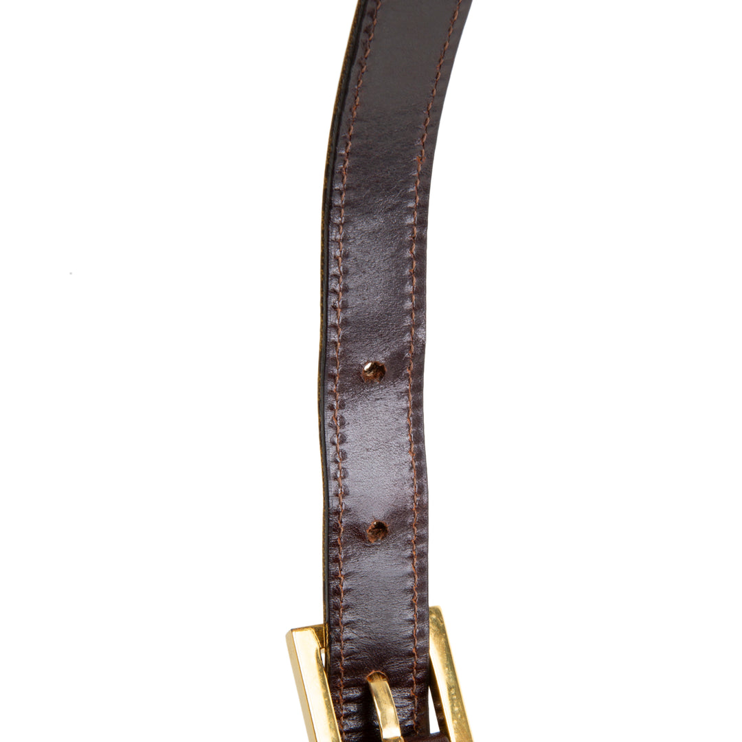 FENDI PVC Zucchino Baguette Shoulder Bag - Tobacco - OUTLET FINAL SALE