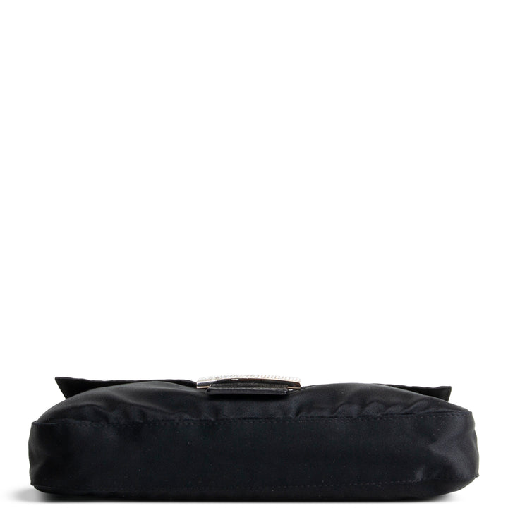 FENDI Satin Crystal Baguette - Black