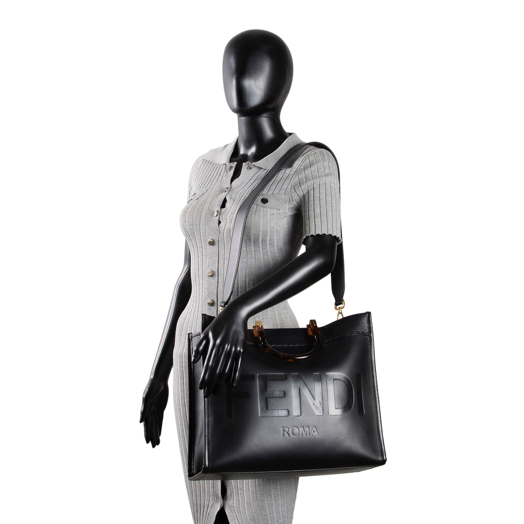 FENDI Sunshine Shopper Tote - Black