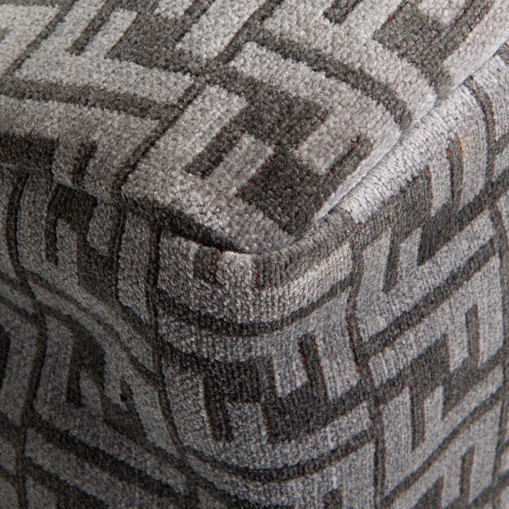 FENDI Velvet Zucca FF O'Lock Chenille Bag - Grey OUTLET FINAL SALE
