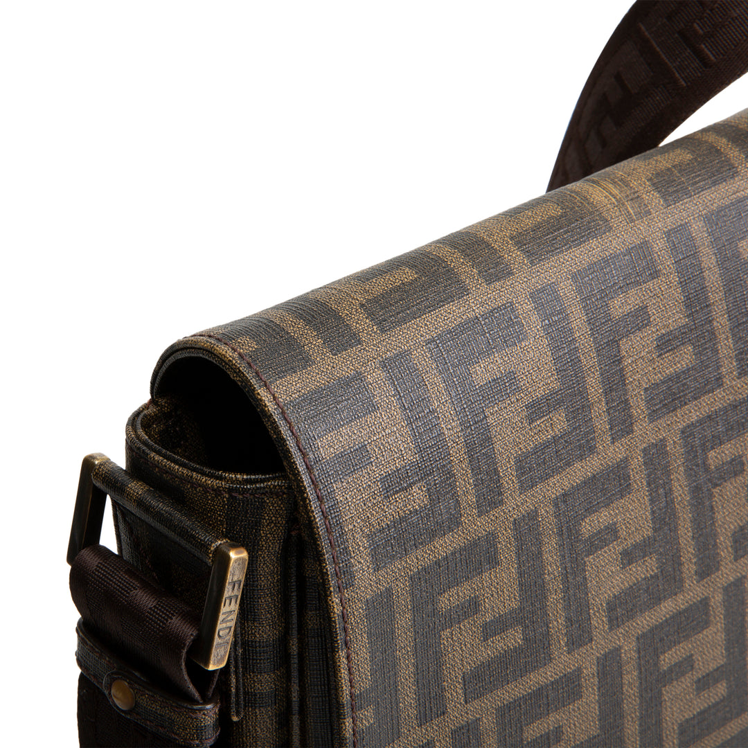 FENDI Zucca Crossbody Messenger Bag - Brown