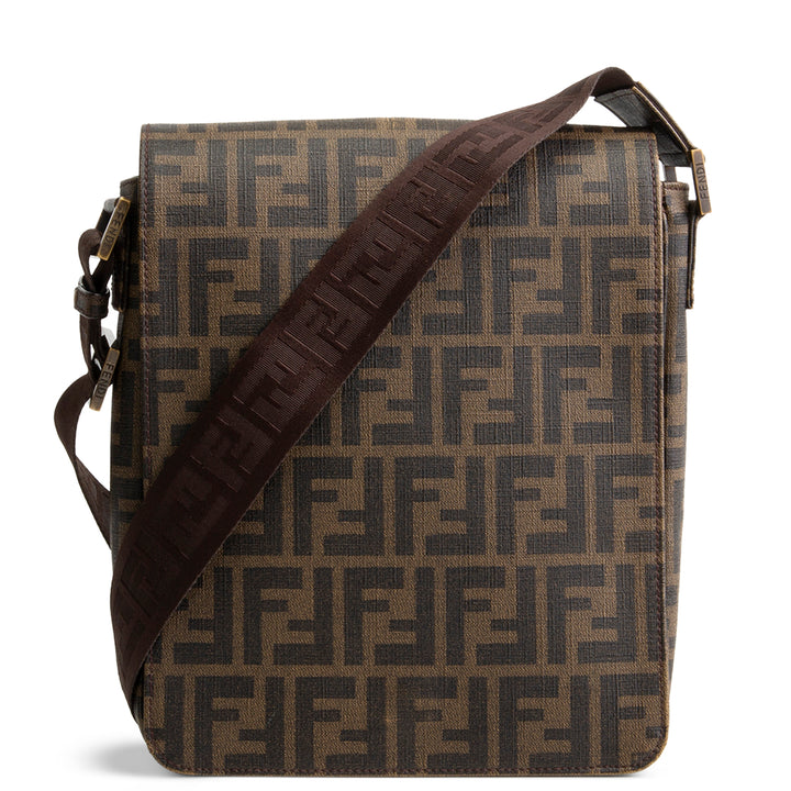 FENDI Zucca Crossbody Messenger Bag - Brown