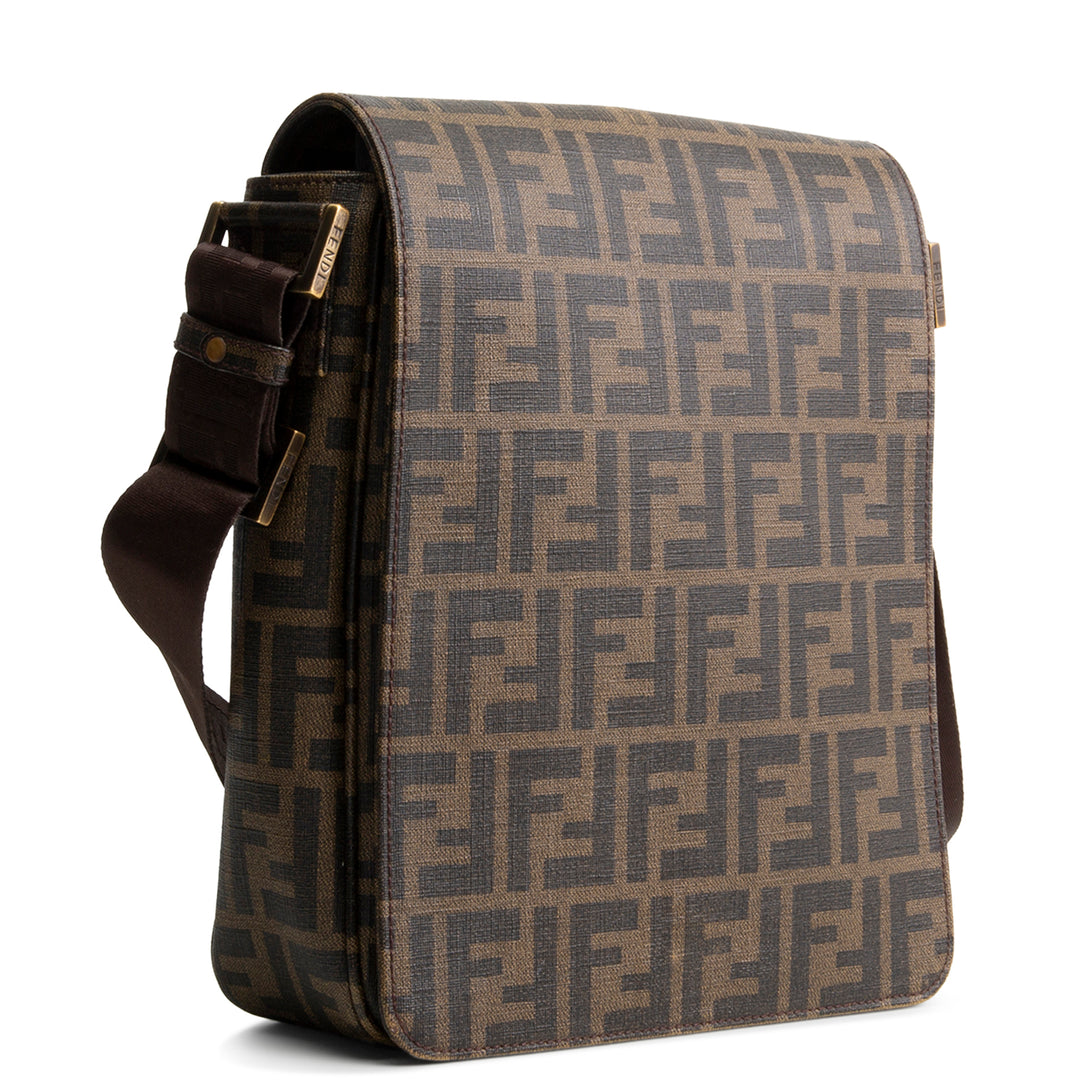 FENDI Zucca Crossbody Messenger Bag - Brown