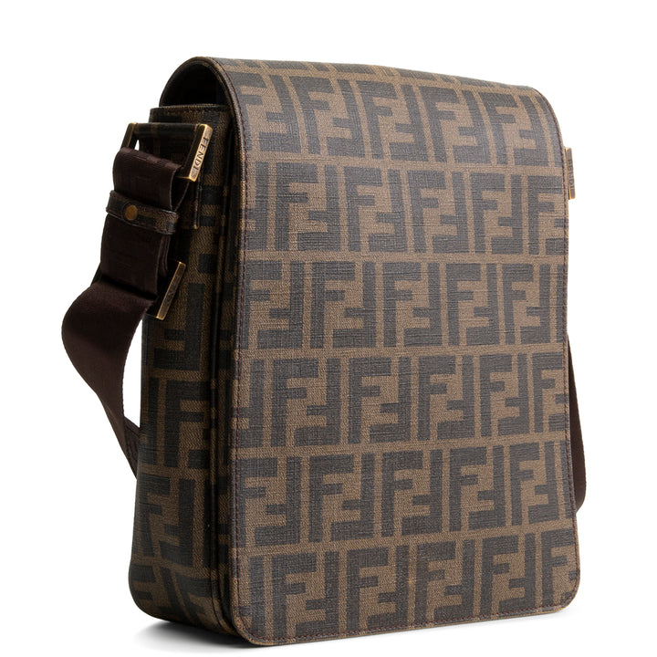 FENDI Zucca Crossbody Messenger Bag - Brown