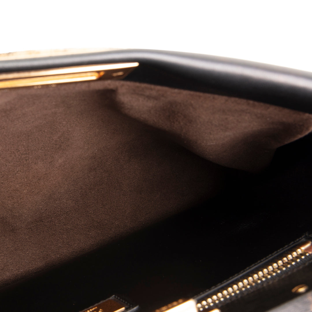 FENDI Medium Zucca Shearling Peekaboo Bag