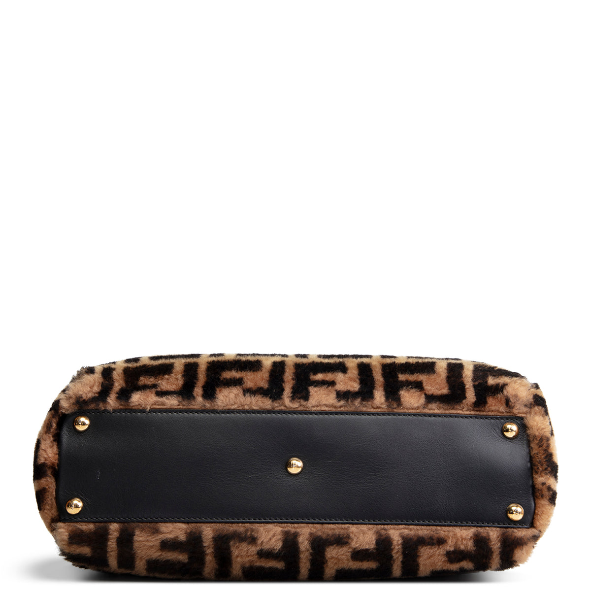 FENDI Medium Zucca Shearling Peekaboo Bag