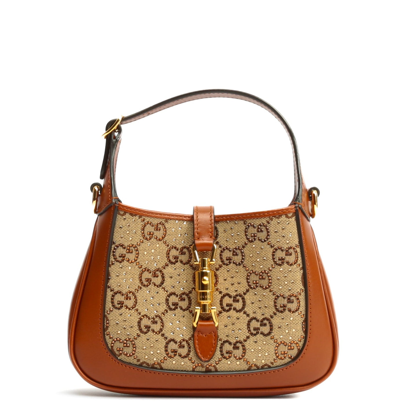 Gucci Jackie 1961 Small Leather Shoulder Bag in Brown