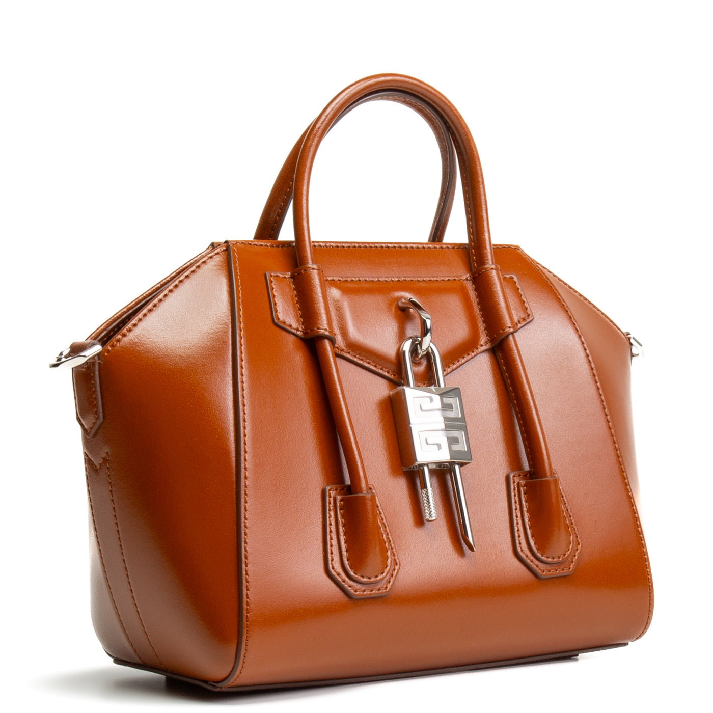 GIVENCHY Mini Antigona Lock Bag - Cognac