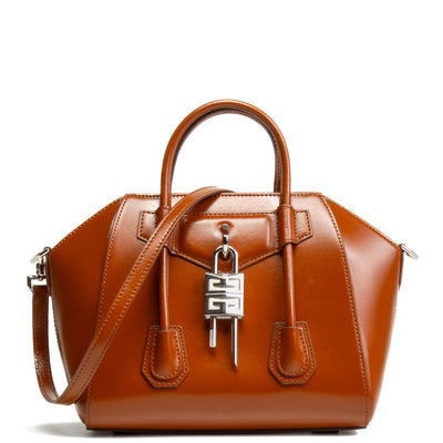 GIVENCHY Mini Antigona Lock Bag - Cognac