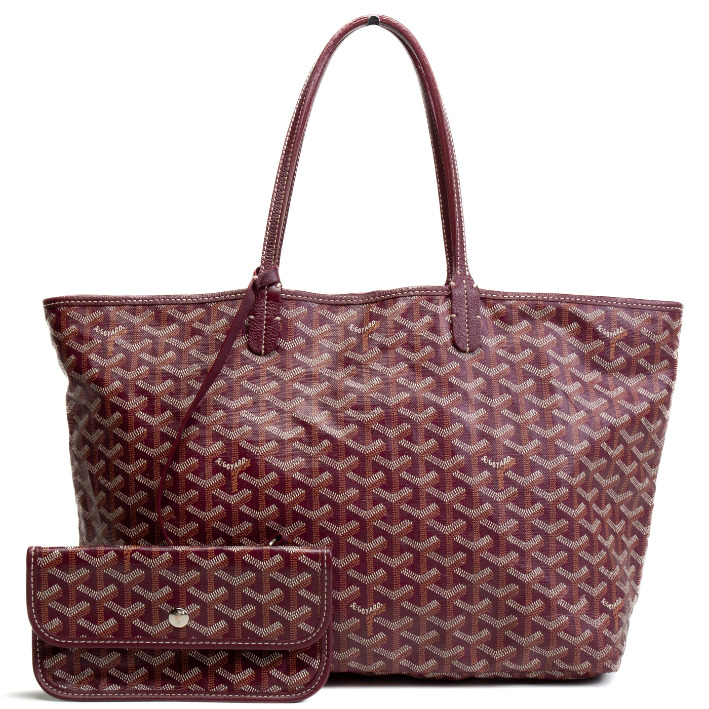 GOYARD Goyardine St. Louis PM Tote w/ pouch -Burgundy OUTLET FINAL SALE