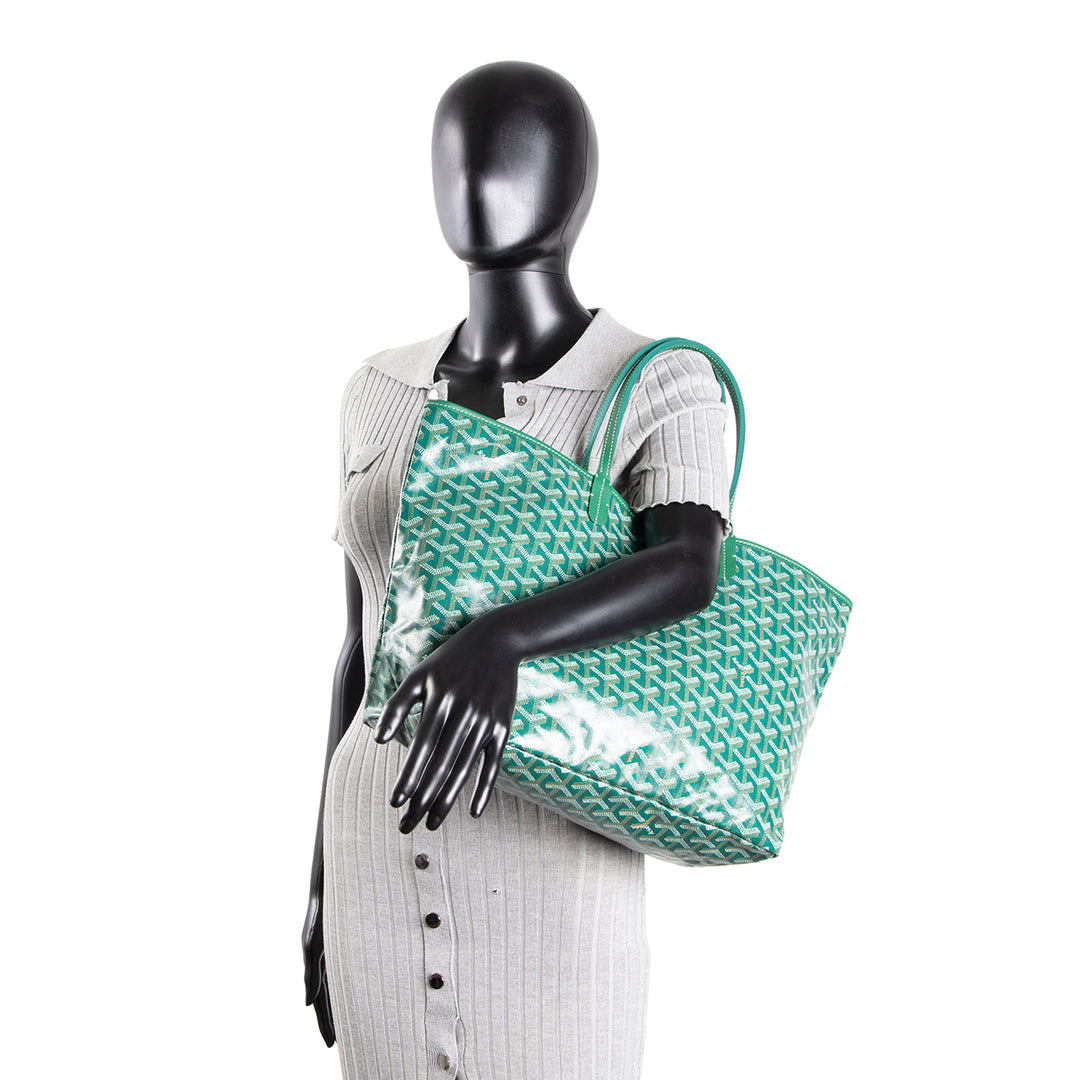 GOYARD Goyardine St. Louis Tote w/ Pouch PM - Green