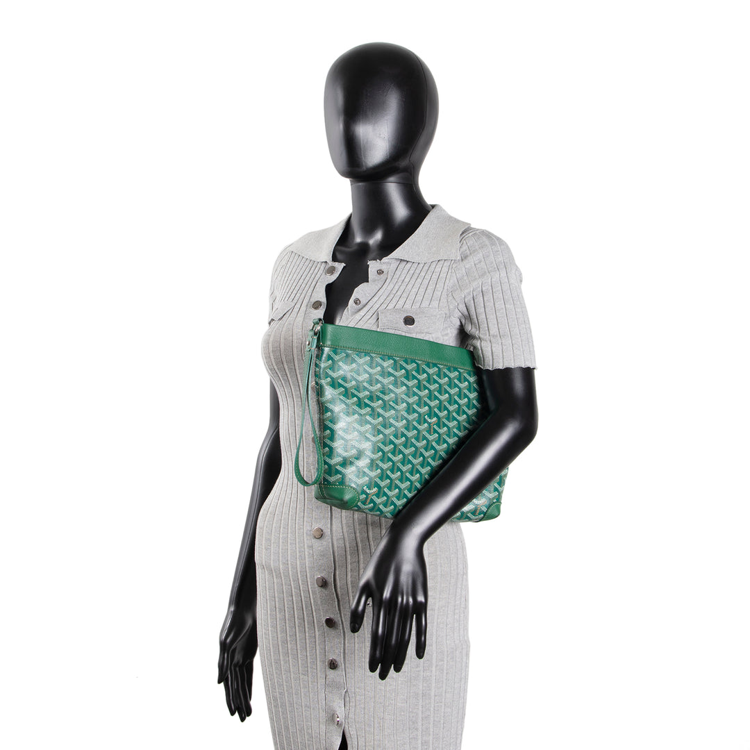GOYARD Goyardine Conti Pouch - Green OUTLET FINAL SALE