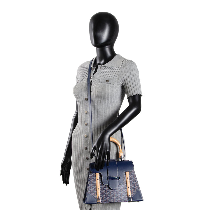 GOYARD Goyardine Structured Saigon PM - Navy Blue
