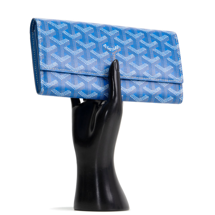 GOYARD Goyardine Richelieu Wallet Sky Blue