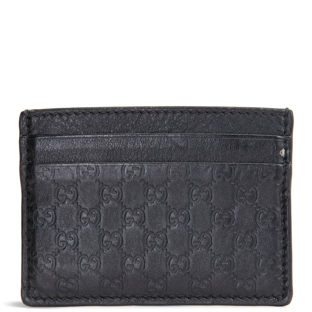 Gucci Microguccissima -Kartenhalter - Schwarzer Outlet Final Sale