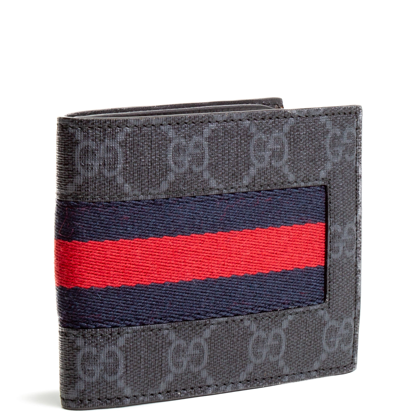 GUCCI GG Supreme Web BiFold Wallet - Black