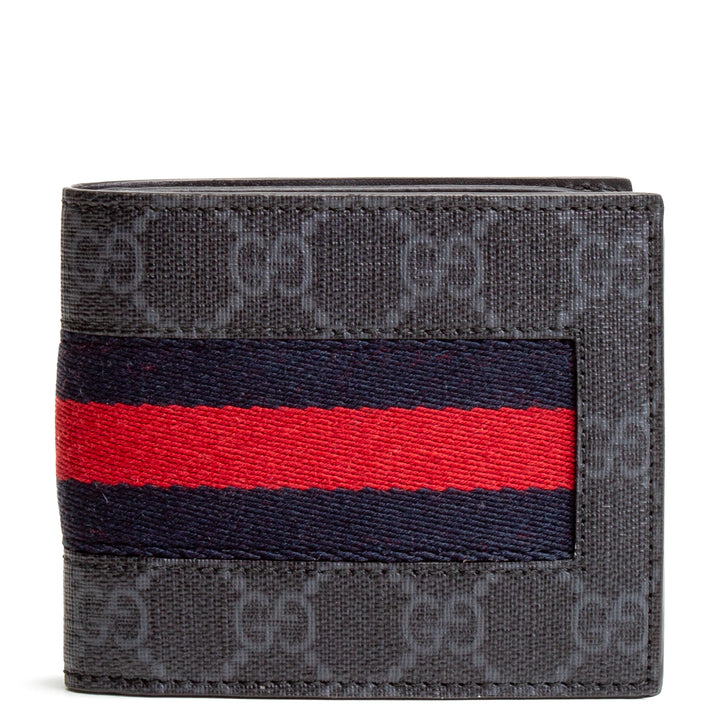 GUCCI GG Supreme Web BiFold Wallet - Black