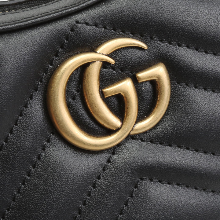 GUCCI Marmont Half Moon Hobo - Black