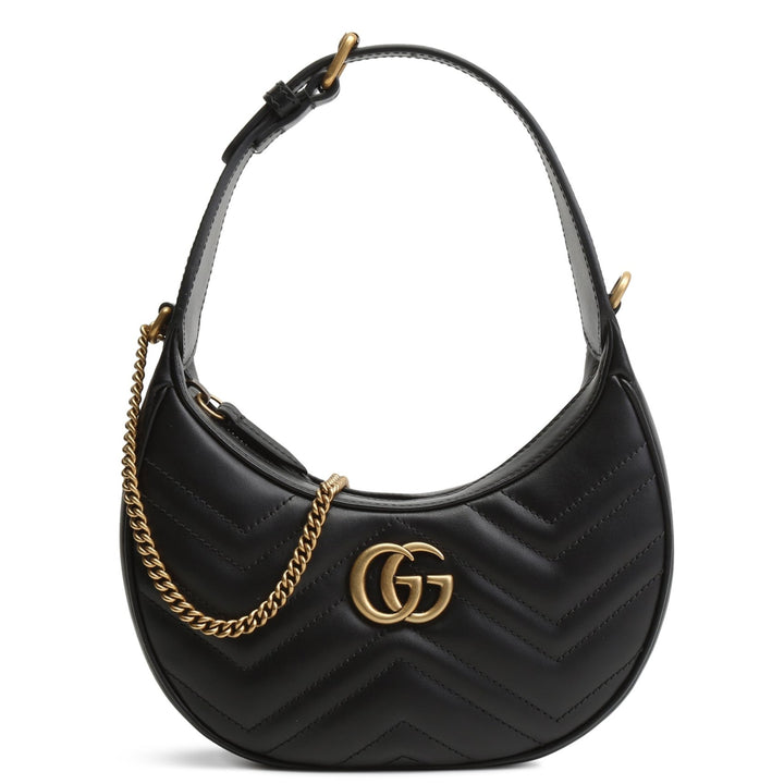 GUCCI Marmont Half Moon Hobo - Black