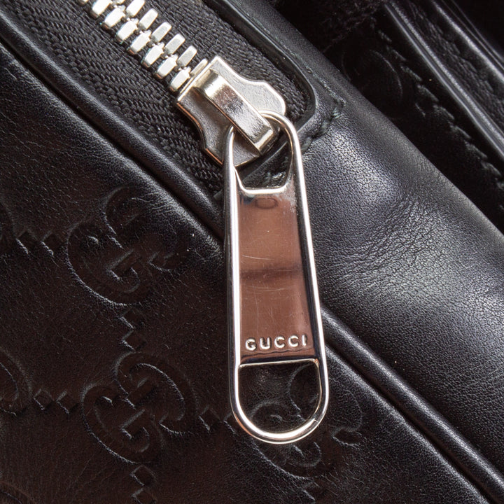 GUCCI Signature Guccissima Double Pocket Belt Bag - Black OUTLET FINAL SALE