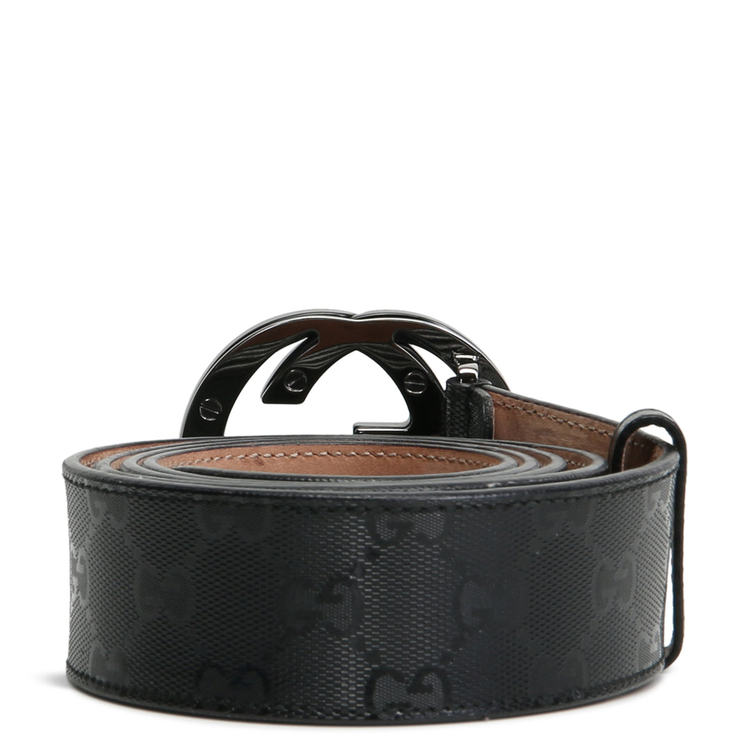 GUCCI Guccisima GG Interlocking Belt - Black Patent