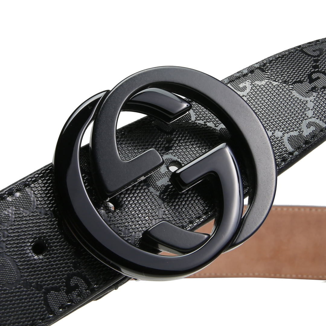 GUCCI Guccisima GG Interlocking Belt - Black Patent