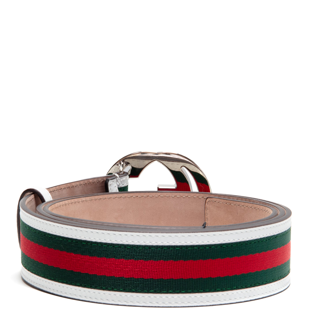 GUCCI Interlocking GG Web Belt - White