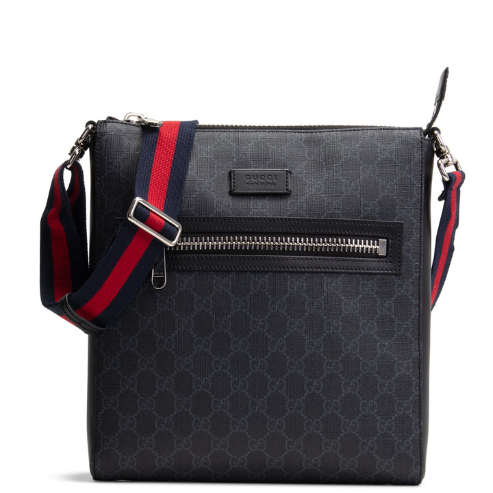 GUCCI GG Flat Messenger - Black