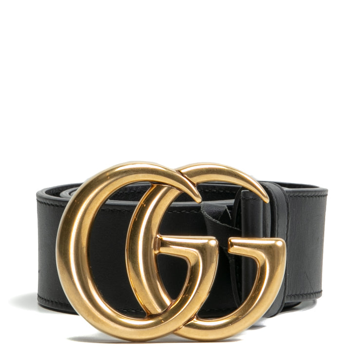 GUCCI Leather Marmont GG Belt 85/34 -Black OUTLET FINAL SALE