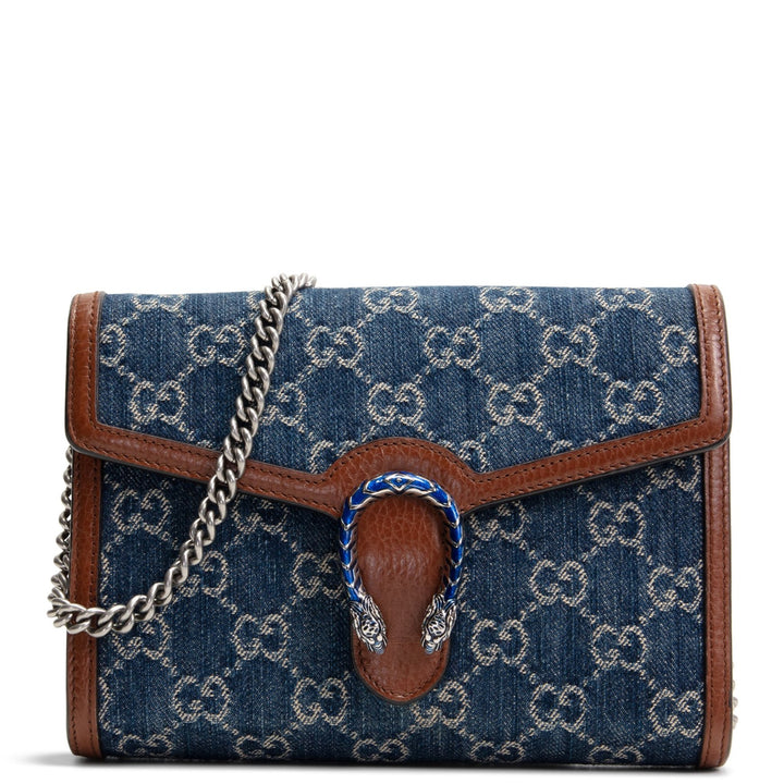 GUCCI Dionysus Denim Small Chain Wallet