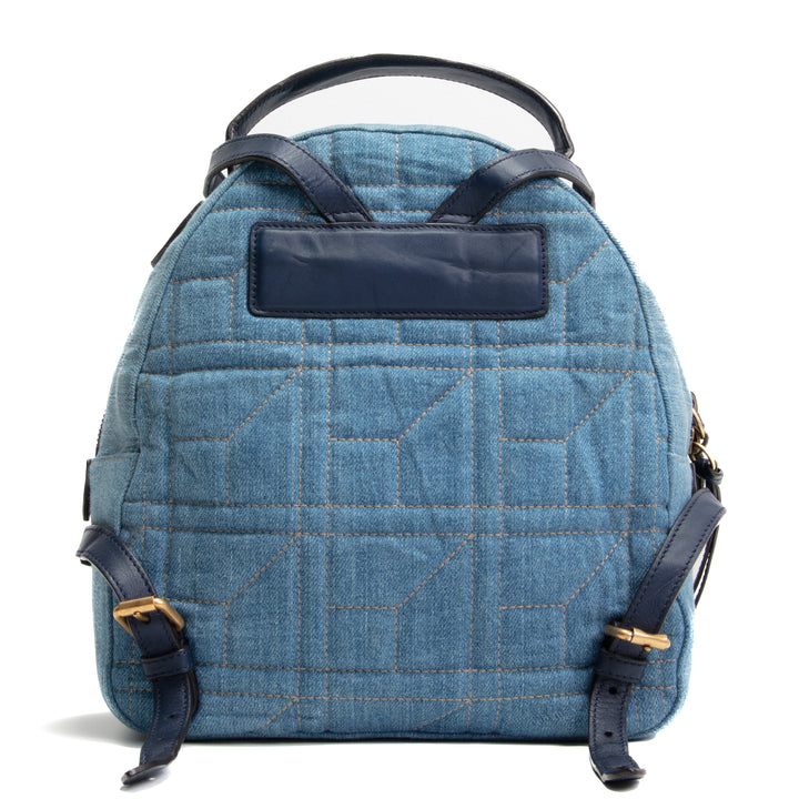 GUCCI Denim Pearly GG Marmont Backpack